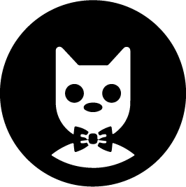 round profile pic vector cat wearing a bowtie